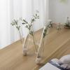 3/4 Transparent Striped Ribbed Glass Test Tube Vases for Floral Arrangements Plant Holder Container Home Office Decors