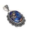 Natural Copper Blue Kyanite Gemstone 925 Sterling Silver Pendant 2.17" ETC-13994