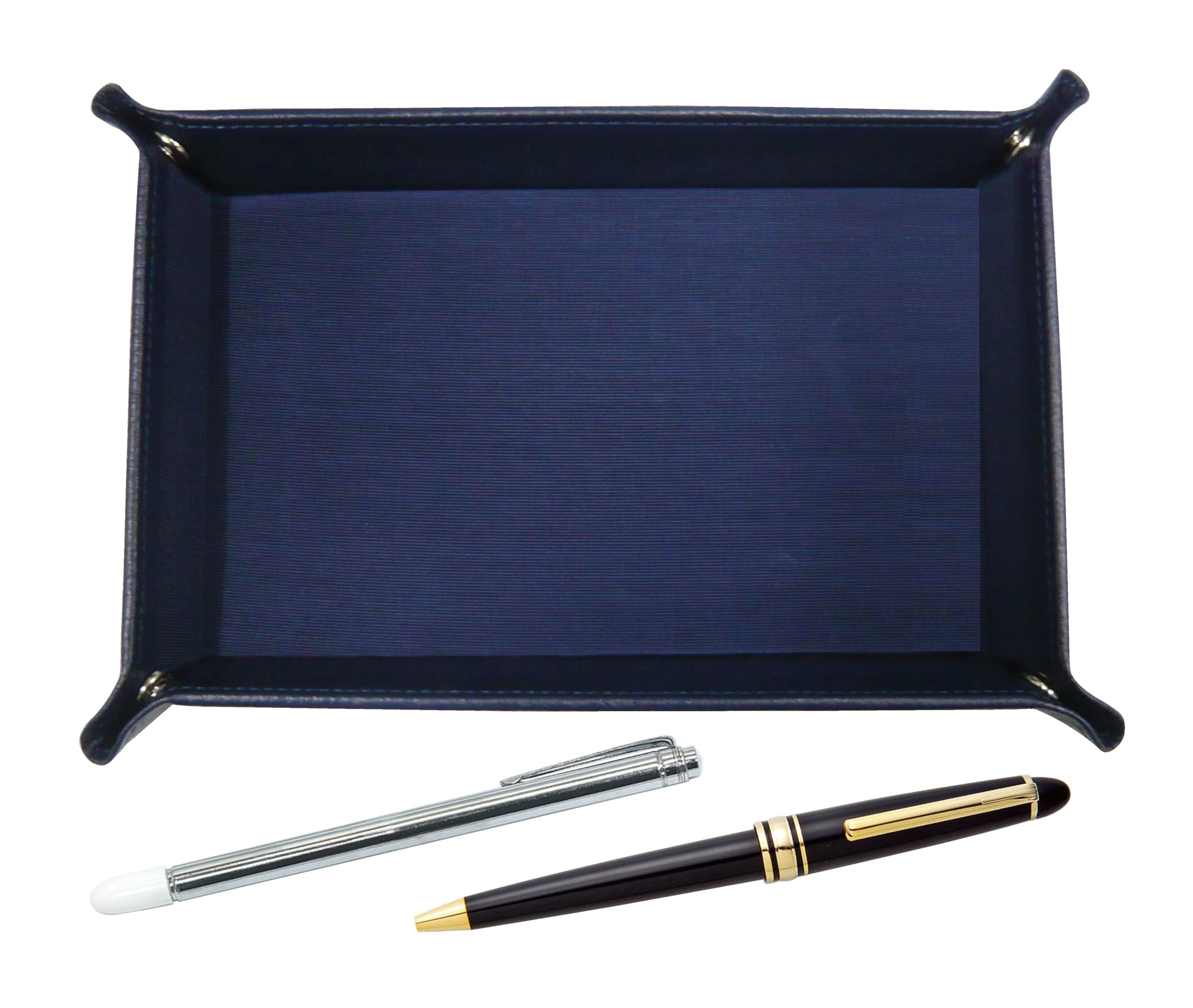 

зернистая коровья кожа лоток для ручек синего цвета с металлическим указателем и металлическим колпачком-кольцом раздвижной ретро набор ручек японского производства TRAL-701S-8838B