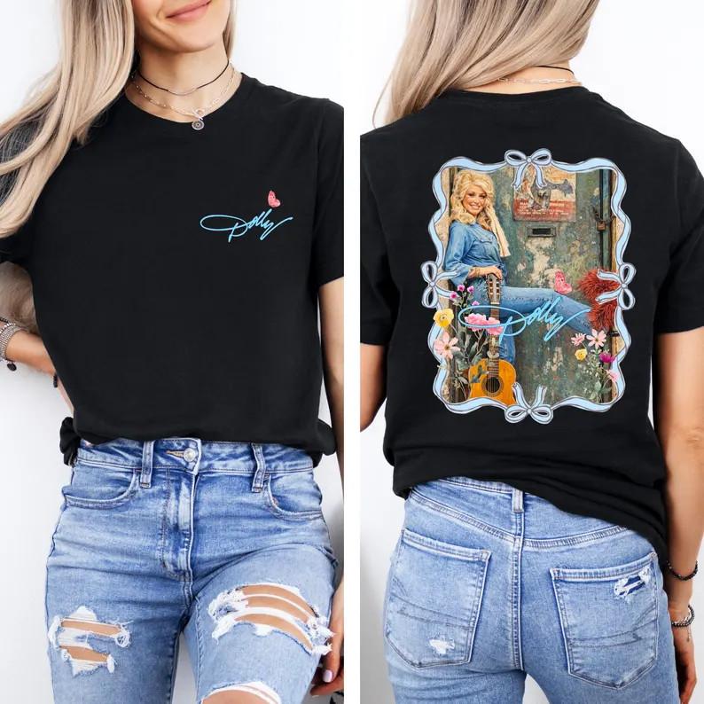 Dolly Parto 2 Sided Graphic Shirt, Retro Country Music T Shirt, RIP Dolly Shirt,
