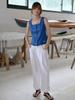 Elssibeui Frill Sleeveless Blouse_Cobalt Blue