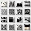 45x45cm Black Geometric Stripes Irregular Pattern Series Cushion Cover Square Pillow Case Home Office Bedroom Decoration