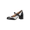 Fashion Spring/Fall Shoes Women Round Toe Chunky Heel Mary Janes Shoes Mixed Colors Women Pumps Patent Leather Shoes Classics High Heels