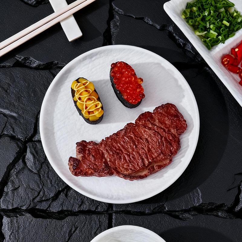 Melamine Porcelain-Style Rice Bowl & Dipping Sauce Dish Set