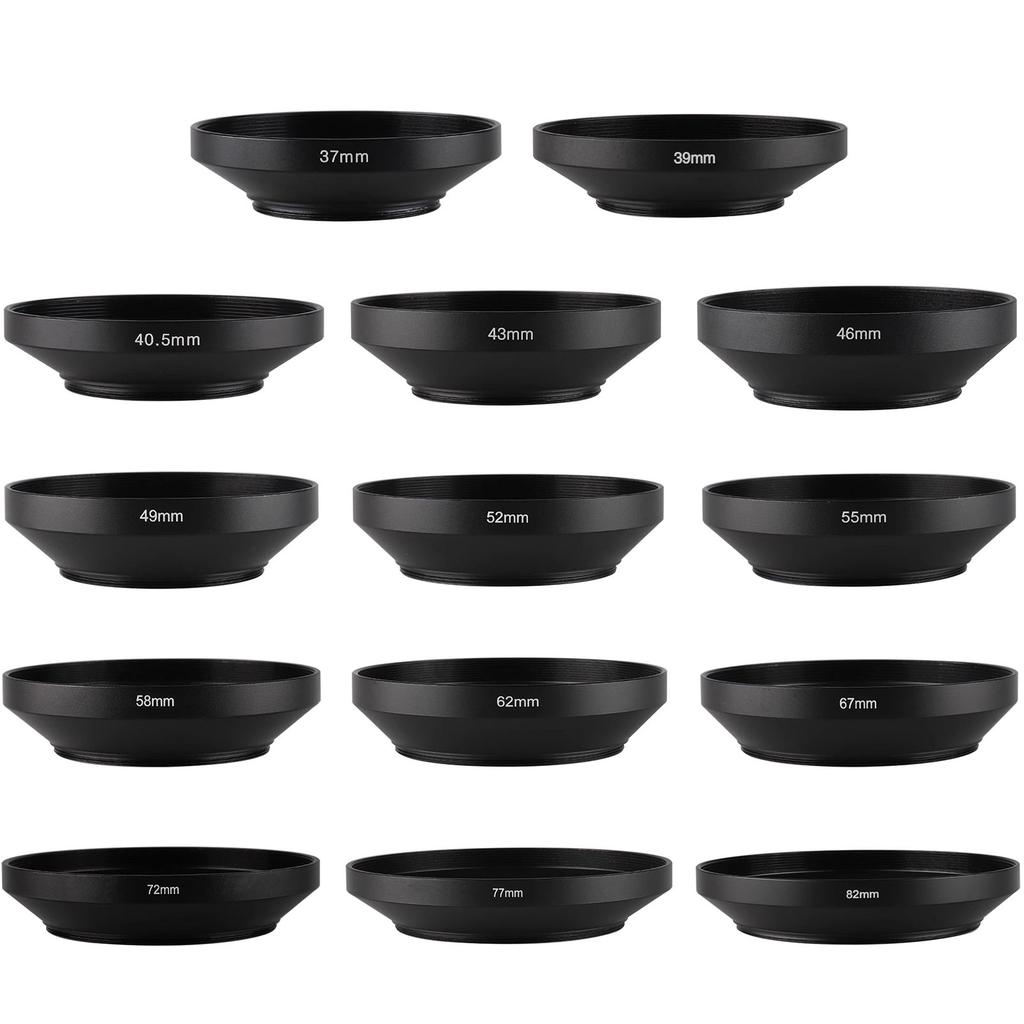 Wide-Angle Lens Hood for DSLR Cameras 39mm 40.5mm 43mm 46mm 49mm 52mm 55mm 58mm 62mm 72mm 77mm 82mm Metal