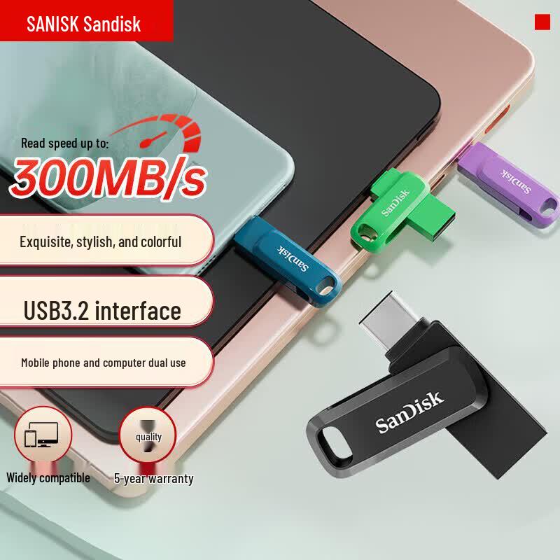 SanDisk 512 ГБ Type-C USB 3.2 Мобильный USB-накопитель DDC3