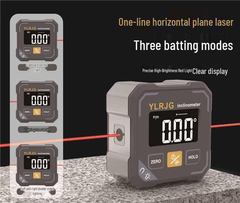 Four-Sided Magnetic Laser Digital Inclinometer for Engineering and Home Installation