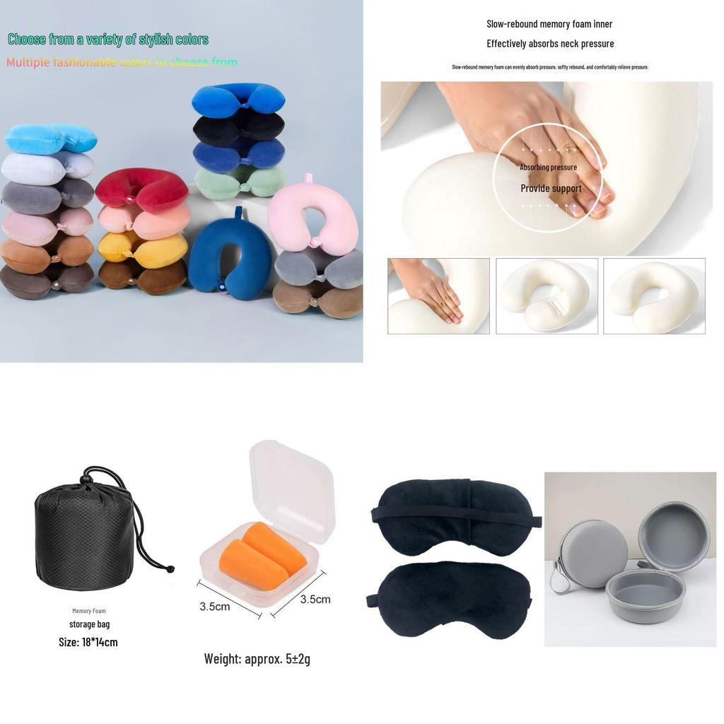 U-förmiges Nackenstützkissen aus Memory-Schaum mit individuellem Logo für Reisen und Werbeaktionen