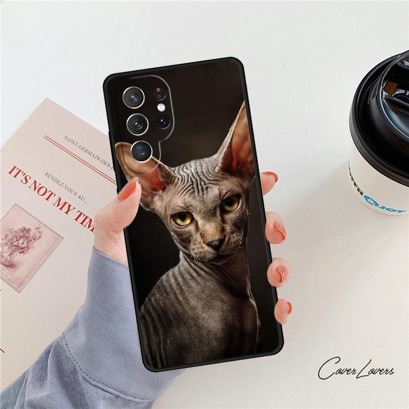 Sphynx Sphinx Cat Phone Case For Samsung Galaxy S24 S25 S23 S22 Ultra Note 10 20 Plus S20 S21 FE Cover