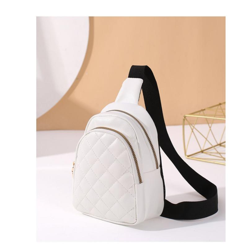 

New Spring Embroidery Rhombus Backpack Simple Trend Zipper Niche Design Change Women s One белый
