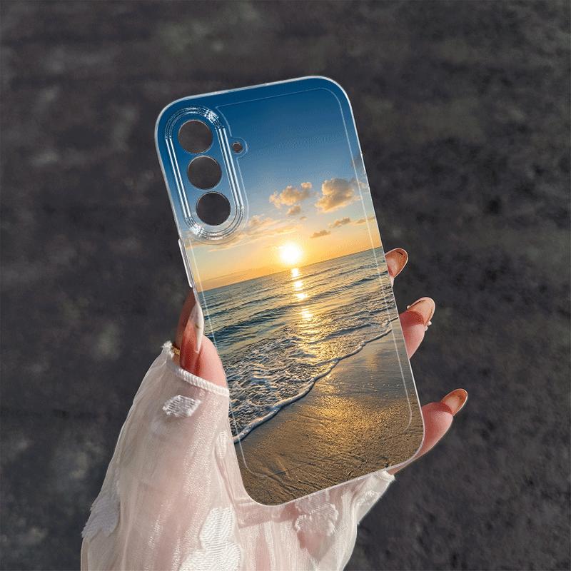 Seaside Sunrise Pattern Phone Case Suitable for Samsung Galaxy S26 S25 S24 S23 S22 S20 FE/Ultra/Plus Anti Drop Back Cover