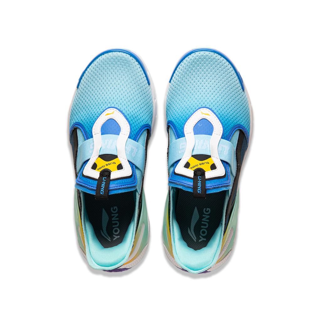 Li Ning Kids Comfortable Versatile Low-Top Casual Shoes Kids Sneaker Light-Wax-Blue Dark-Teal-Blue Black YKCU102-3