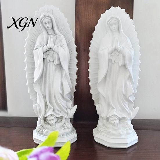 Handmade Retro Figurine Our Lady of Guadalupe Religious Statue, Virgin Mary Figurine, Resin Sculpture, Collectable Character Inspirational Art