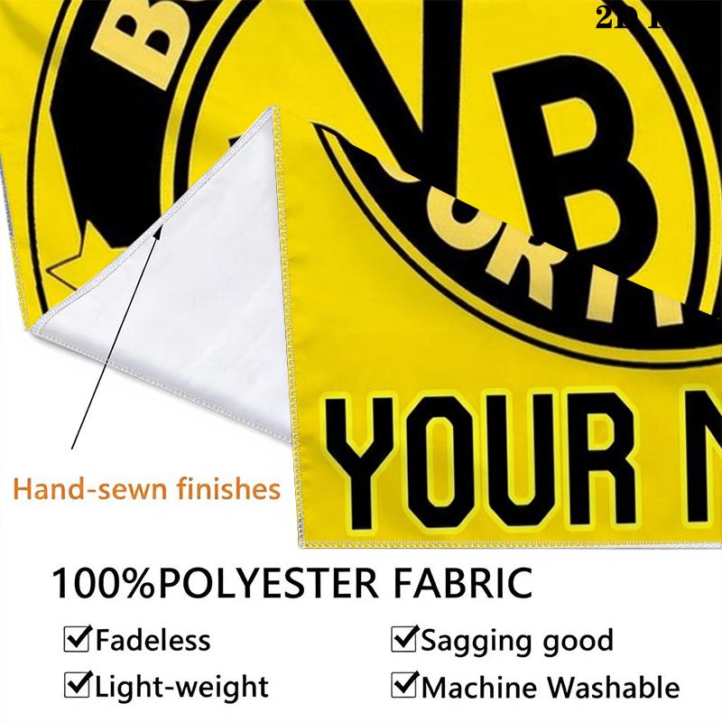 Custom Name Dortmund Wall Tapestry Aesthetic Wall Hanging Printed Fabric Blanket Decorative Tapestries for Bedroom Living Room Home Decor