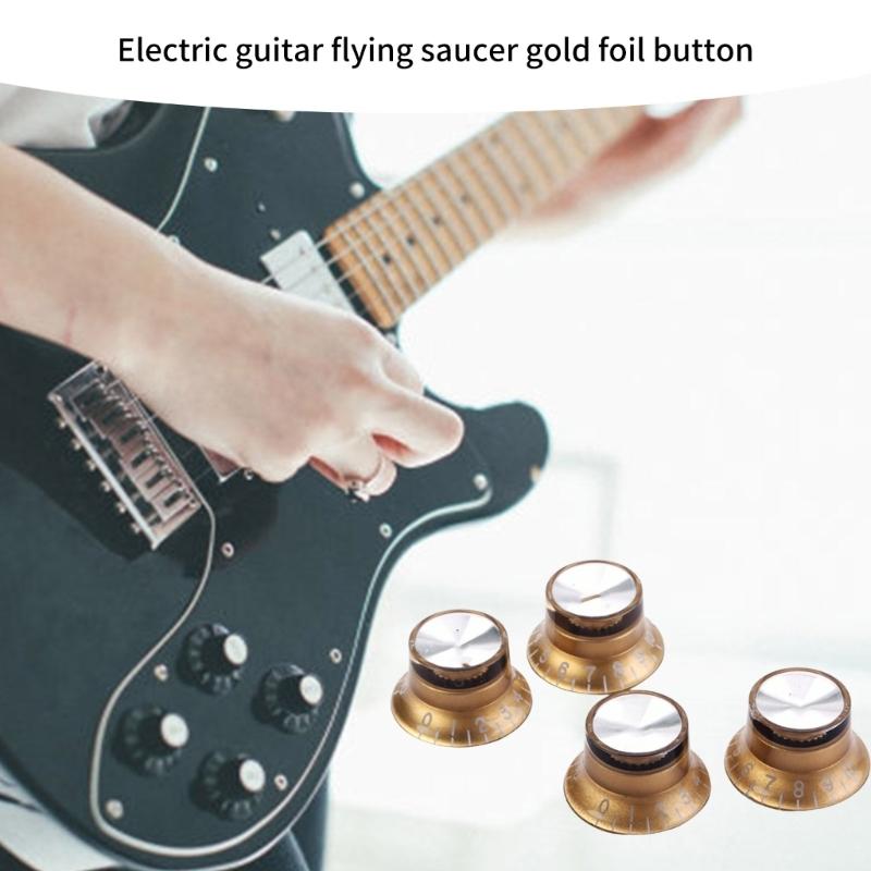 4pcs Electric Guitar Effect Knobs Volumes Tone Control Knobs Plastic Top Hat Speed Control Knobs Replacement Part