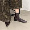 Winter New Brand Women Ankle Boots Fashion Pointed Toe Ladies Elegant Short Boots Square Low Heel Martins-boots