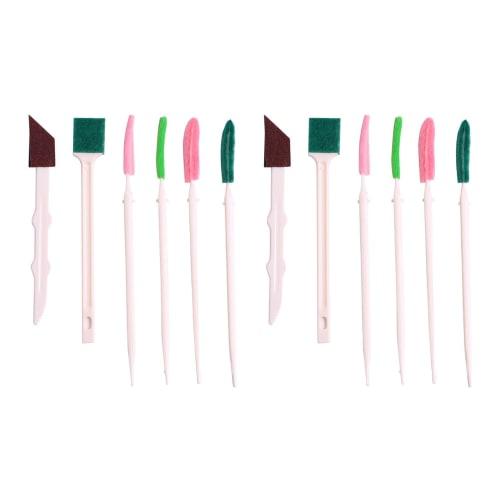 EsiFare Gap Cleaning Brush, 12-Piece Set, Thin and Long, Multi-Function Double-Headed Gap Brush, Small Sponge Cleaner, Floor Cleaning Brush Set, Gap C