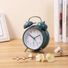 Metal spray painted simple digital flat head pin bell alarm clock children student bedside night light creative fashion double bell clock