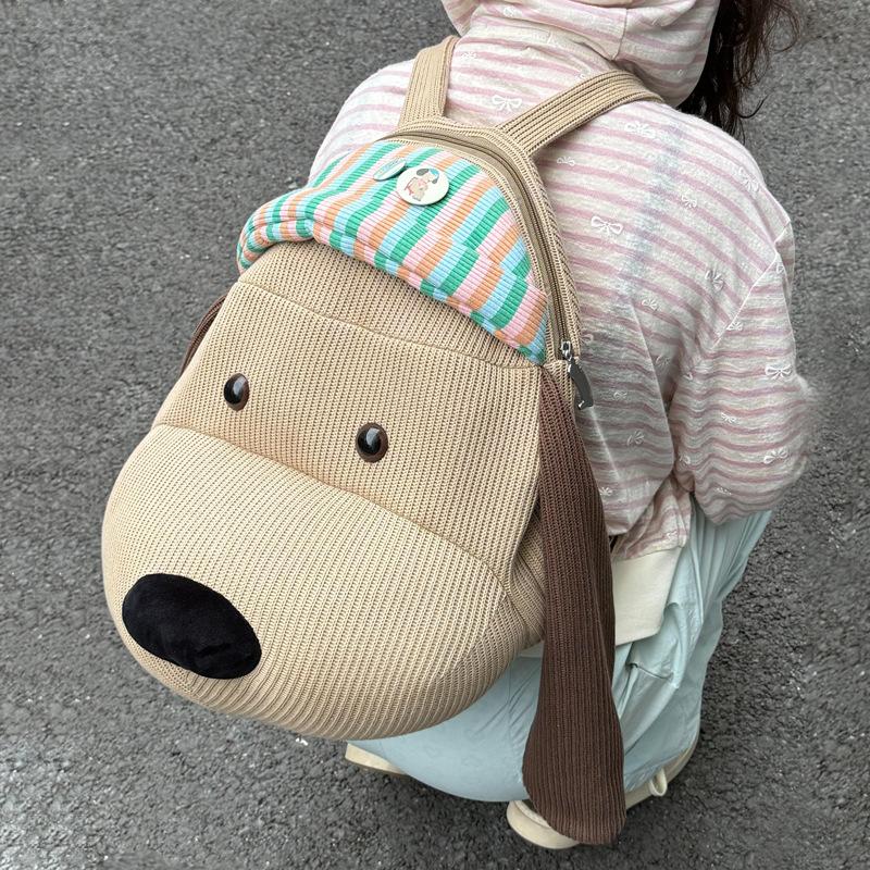 Women Cute puppy backpack female large-capacity computer bag student cartoon schoolbag travel bag
