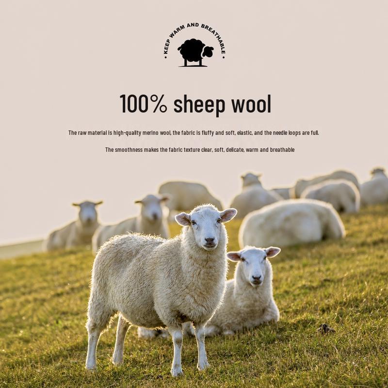 ROMON Men's 100% Pure Wool Stand-Collar Zipper Cardigan
