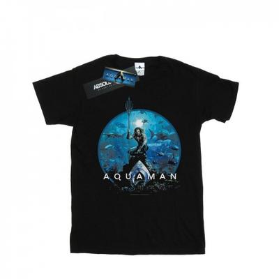 Girls Aquaman Circle Poster Cotton T-Shirt