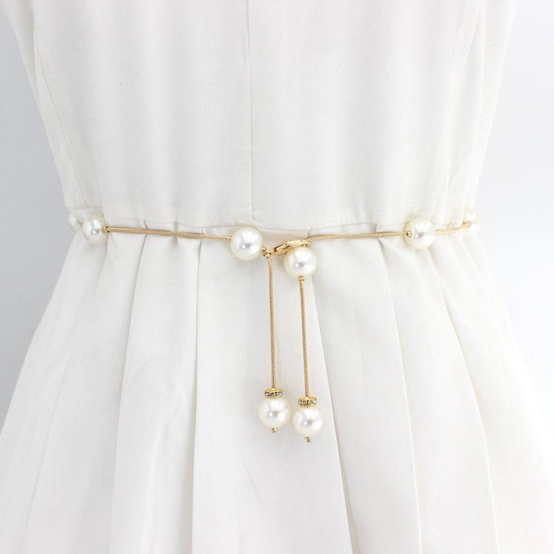 Stylish Pearl Waist Chain For Decorative Dresses Featuring Delicate Butterfly Accents And Rhinestones