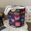 Girly Cartoon Bear Laundry Basket - Large Capacity, Foldable Storage Bin for Clothes & Plush Toys