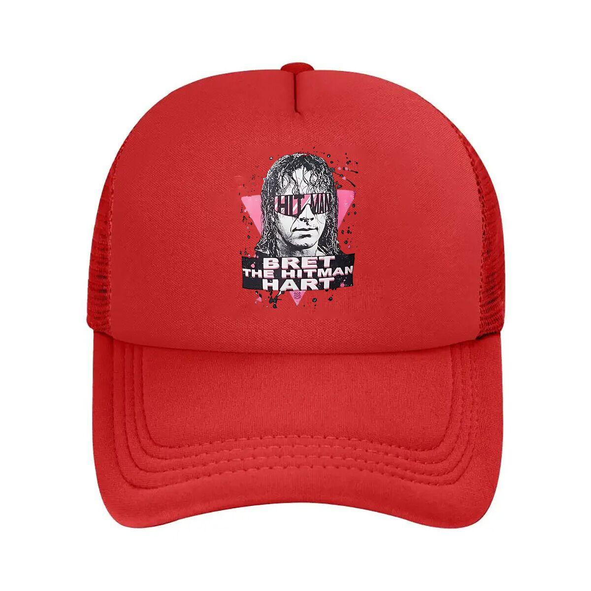 Bret ‘The Hitman’ Hart Wrestling Legend - Themed Graphic Portrait Art Mesh Baseball Cap One Size