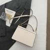 Fashion Luxury PU Leather Women's Square Crossbody Bag Top Handle Mini Satchel Flap Handbag Contrast Color Trendy Shoulder Bag