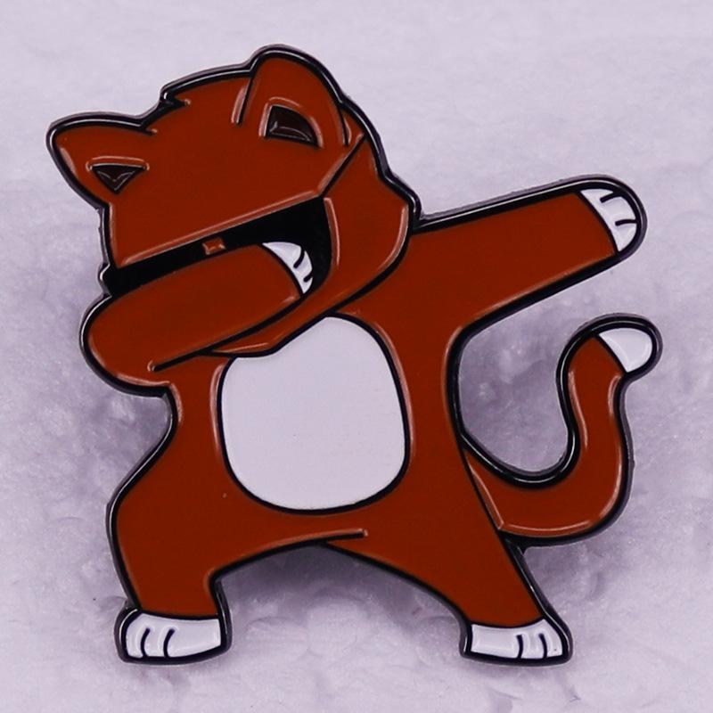 Playful Cat Metal Brooch - Fashion Accessory for Youth