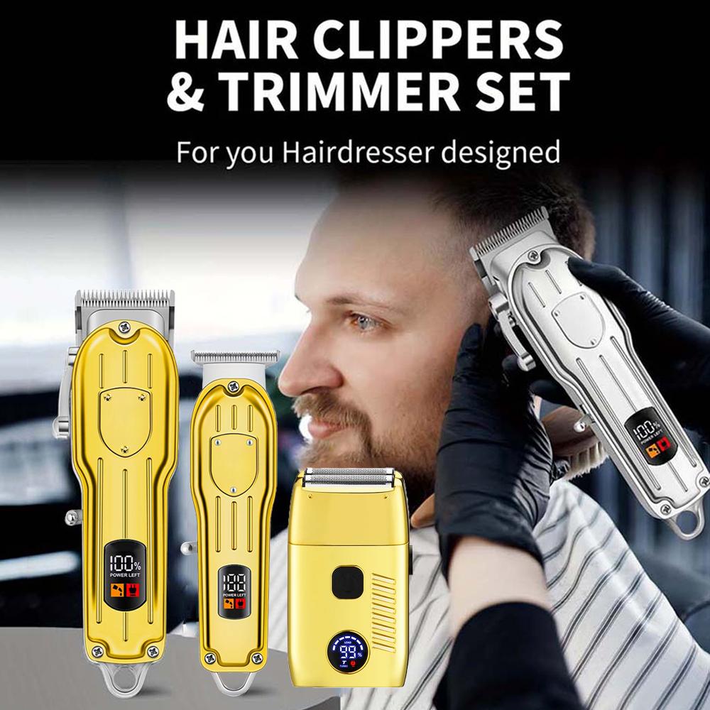 Professional Hair Clippers Electric Razor Shavers Men Rechargeable Clippers and Trimmers Beard Trimmer Barber Kit