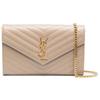 Ysl Monogram Gold Logo Quilted Grainy Leather Chain Wallet Shoulder Bag Women Bags Dark-Beige 377828-BOW01-2721