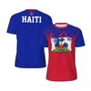 Haitianische Flagge 3D-gedrucktes Trikot Sommer Mode Lässige Kurzarm-Oberteile Herren Weich und Bequem Sport O-Ausschnitt Kleidung