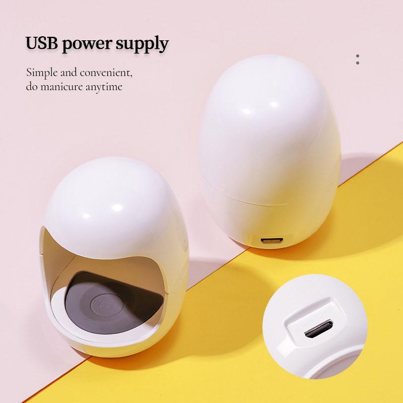 Nail Dryer Lamp USB UV LED 6W MINI Pink Egg Cat Designs Drying Timing Nail Light Fast Dry Curing Nail Manicure Machine For Gel