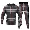 Pánské Jogging Kalhoty Mikina Patchwork Mikiny s 3D potiskem Kalhoty 2dílná sada Streetwear Běžné Teplákové Pánské Oversized S-6XL