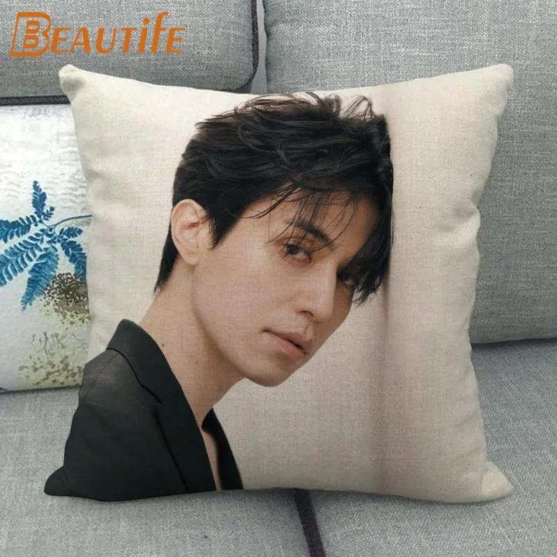 Custom Lee Dong Wook KPOP Pillowcase Wedding Decorative Cotton Linen Pillow Case For Home Pillow Cover 45X45cm One Side