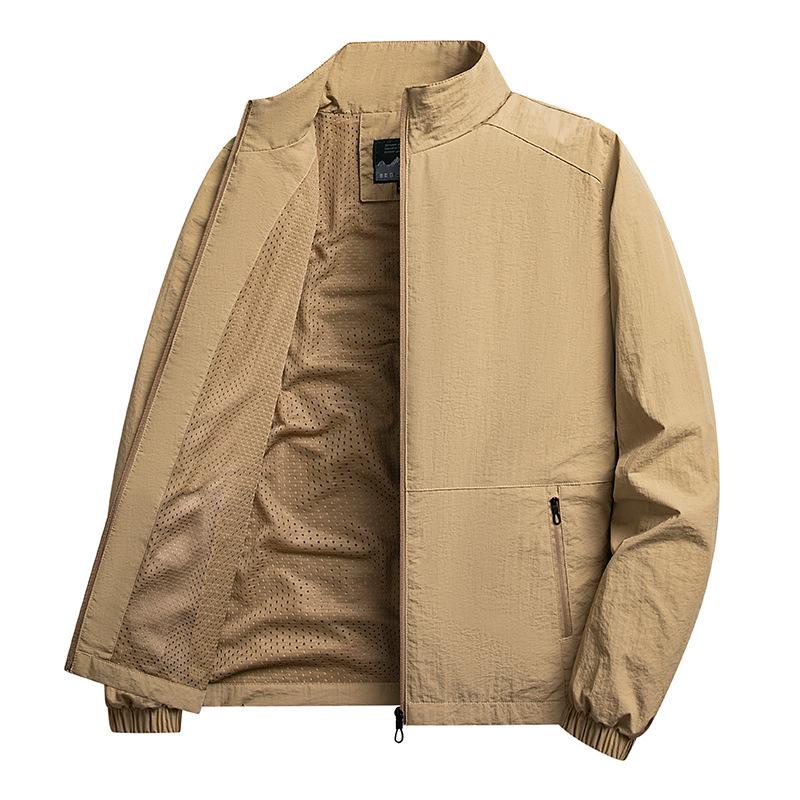 2024 Autumn Men's Outdoor Casual Jacket for Middle-Aged & Elderly with Stand-Up Collar