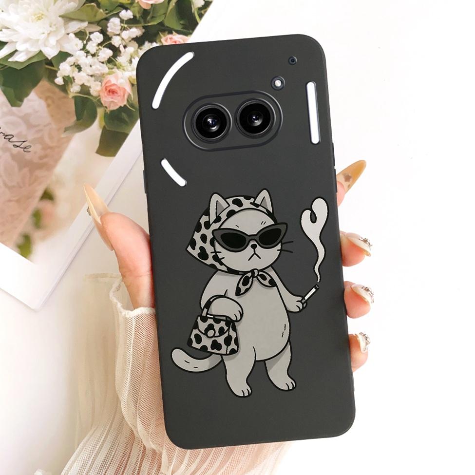 Cover For Nothing Phone 2a Case A142 Silicone Cute Cat Fashion Butterfly Funny Painted Casing For Nothing Phone (2a)