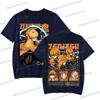 New Demon Slayer Zenitsu Agatsuma T Shirt Men Fashion Manga T-shirts Cool Two-sided Graphics Unisex Tops Anime Homme Camiseta