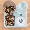 Automatic Pet Feeder and Waterer 2 in 1 Anti-tip Pet Water Dispenser Plastic Visible Pet Food Container Puppy
