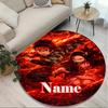 Custom Name Personalized Demon Slayer Print Round Rug, Versatile Home Decor Carpet, for Playroom, Apartment, Balcony, Entryway, Hallway Gift
