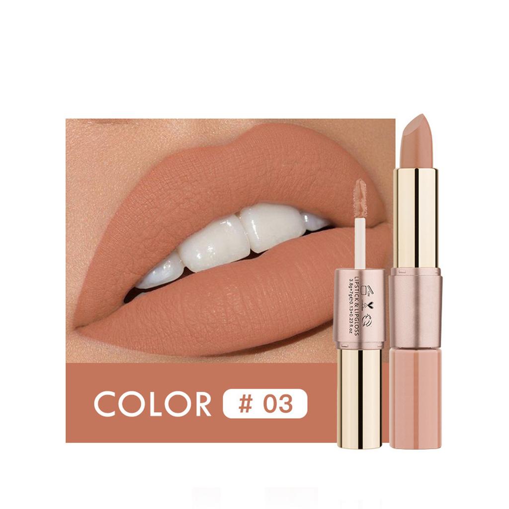 2-in-1 Lipstick & Gloss Hybrid with Matte Finish | All-Day Festival Makeup for Casual, Work & Celebration
