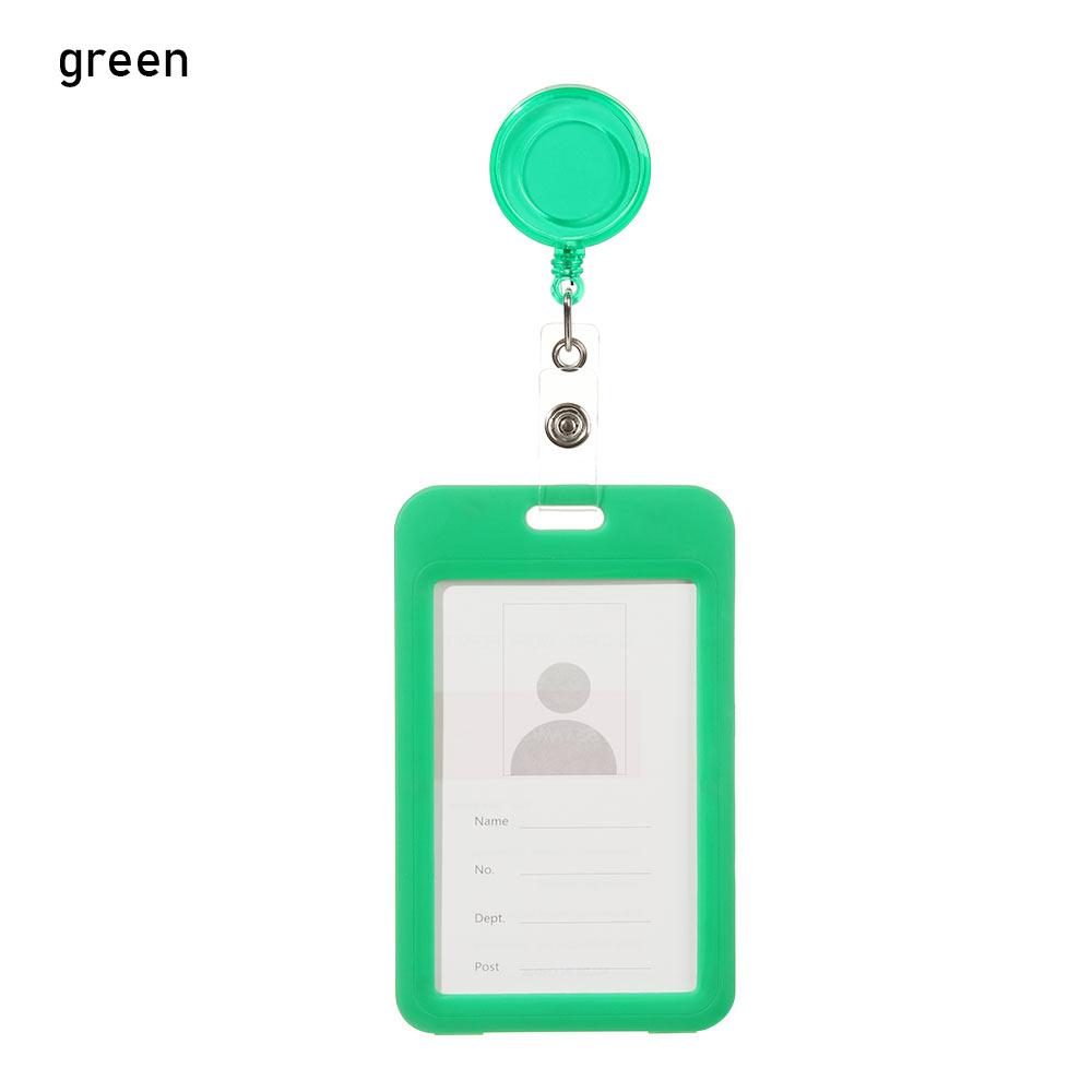 Fashion Wallets Hard Plastic ID Card Badge Holder Retractable Badge Holder Protector Cover Card Sleeve зелёный