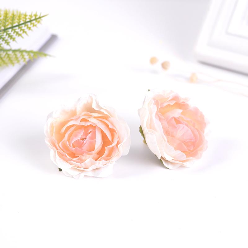 5/10PCs Rose Artificial Flowers 5CM Fake Flowers for Home Room Decor Garden Wedding Marriage Decoration DIY Gifts Accessories