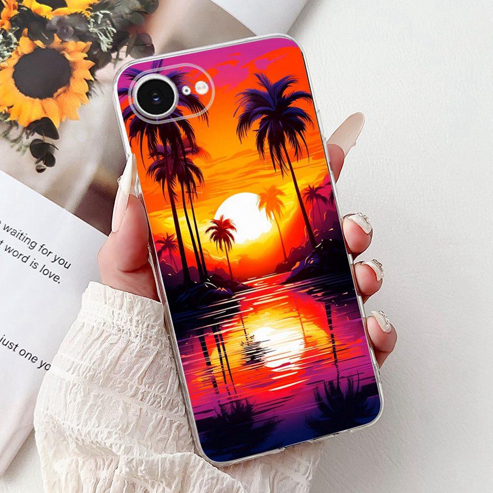 Clear For iPhone 16e A3212 A3409 A3410 A3408 Cover For iPhone 16e Case Fashion Luxury Flowers Cute Funny Painted Soft Bumper