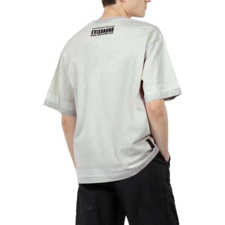 Evisu Water Wash Letter Pattern Color Block Round Neck Pullover Short Sleeve T-Shirt Men Tops 2ESGNM3TS615RXCTLTGY