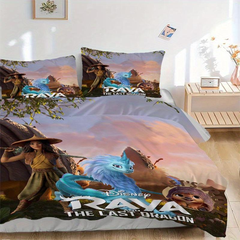 

3pcs Disney Raya and The Last Dragon Quilt Set Soft and Comfortable Bedroom, Guest Room and Dorm Decor Bedding Set Q030 135x200cm