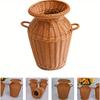 1An Imitation Rattan Vase Tall Cane Flower Vase Vine Flower Pot Rattan Woven Vase Rattan Woven Vase Floor Vase Vase
