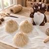 Gnome Beard for Crafts 3Pcs DIY Beards with Wooden Ball Noses, Plush Beard, Christmas Elf Set Faux Fur Dwarf Handmade Doll Decorations Nose