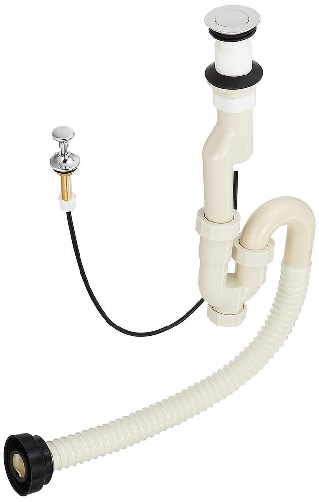 SANEI S-Trap Pop-Up Overflow Washbasin Drain Plug with Odor-Resistant Gasket (PH7720-1-32)